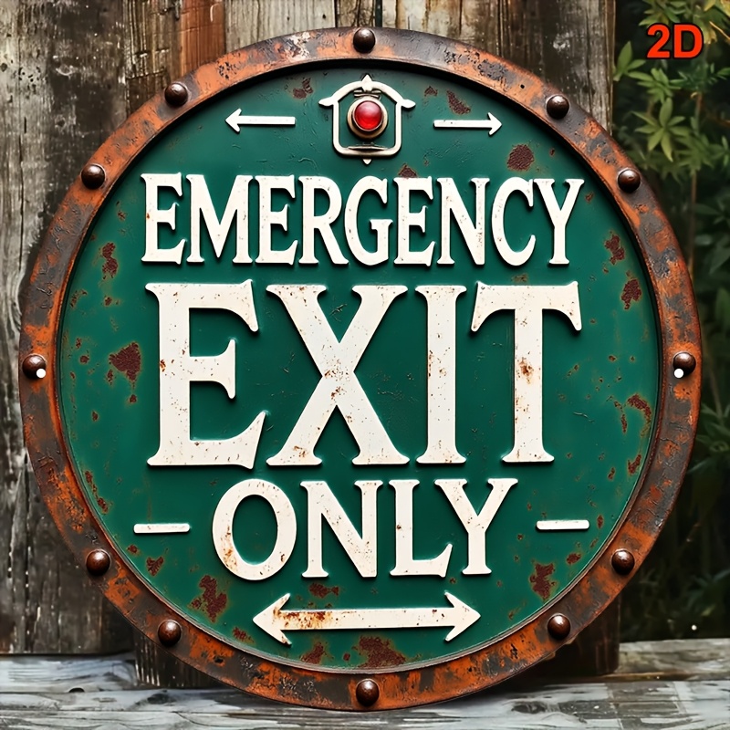 2D Industrial Retro Metal Emer - Emergency Exit Sign 리뷰 및 가격