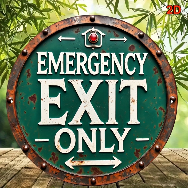 2D Industrial Retro Metal Emer - Emergency Exit Sign 리뷰 및 가격
