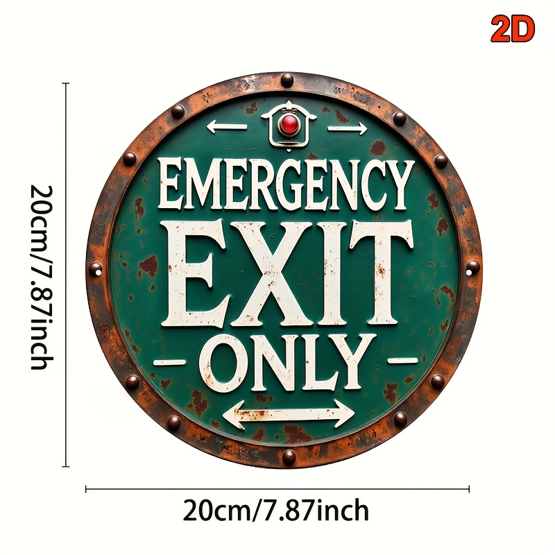 2D Industrial Retro Metal Emer - Emergency Exit Sign 리뷰 및 가격