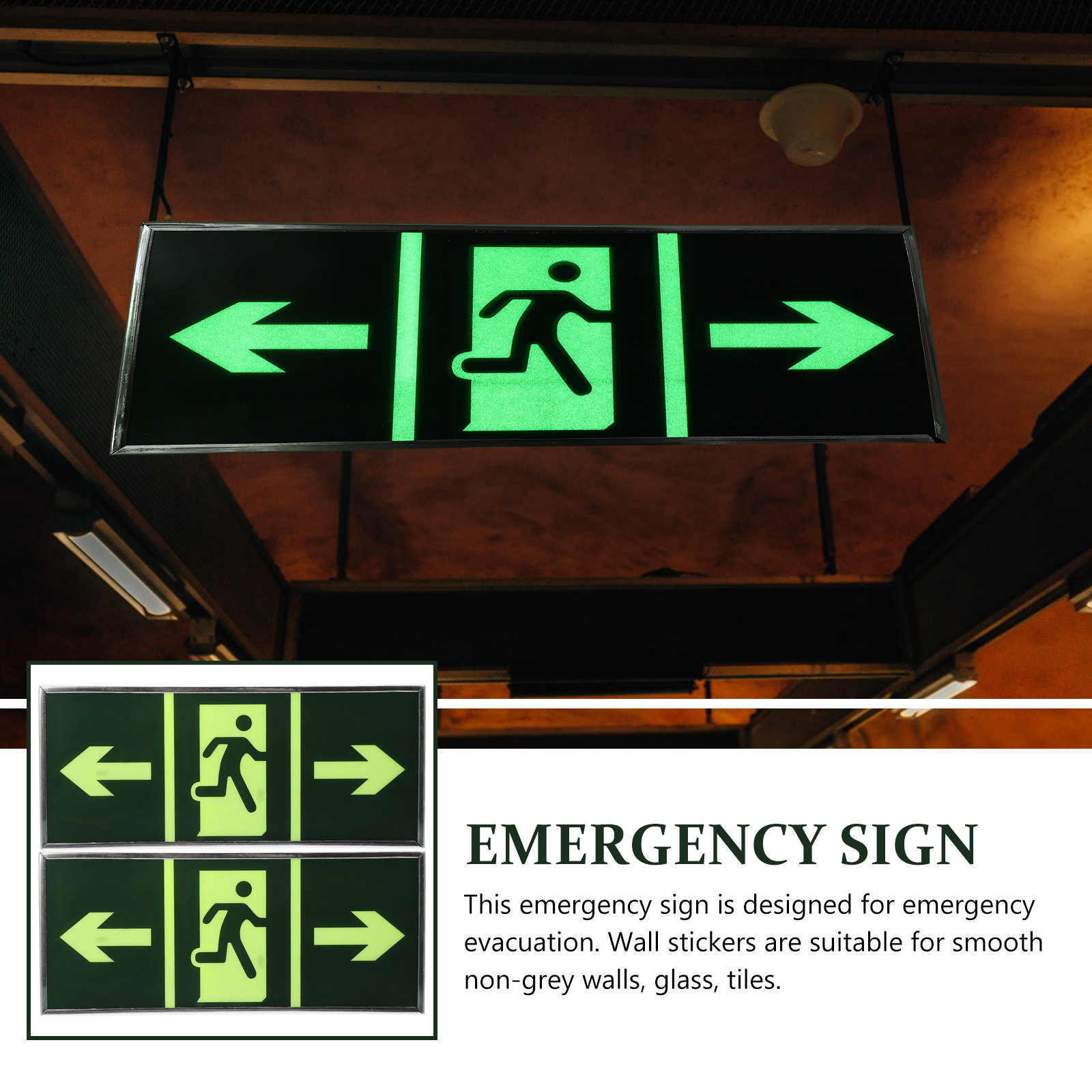 2Pcs Glow Exit Sticker Premium - Emergency Exit Sign 리뷰 및 가격
