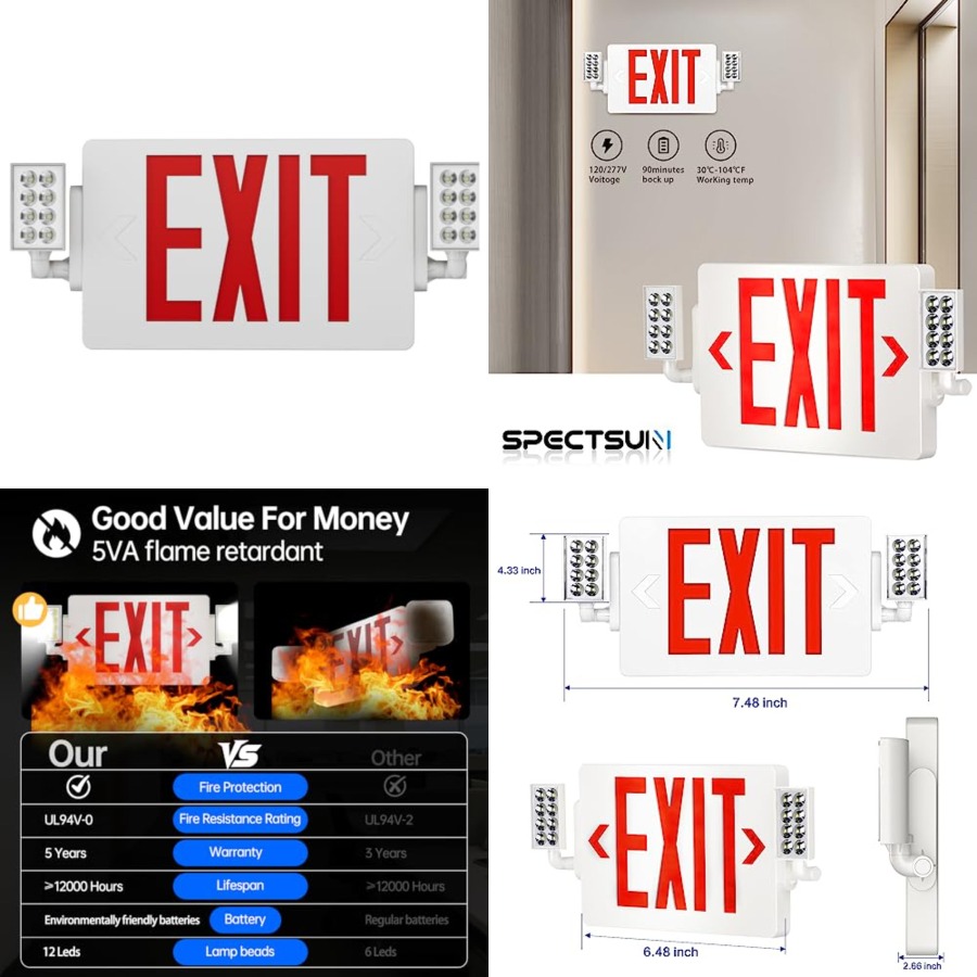 Spectsun 1 Pack Exit Signs wit - Emergency Exit Sign 리뷰 및 가격