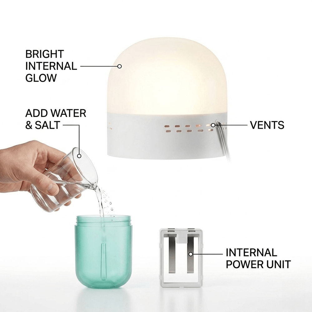 Portable Saline Lamp Compact 6 - Power Outage Light 리뷰 및 가격