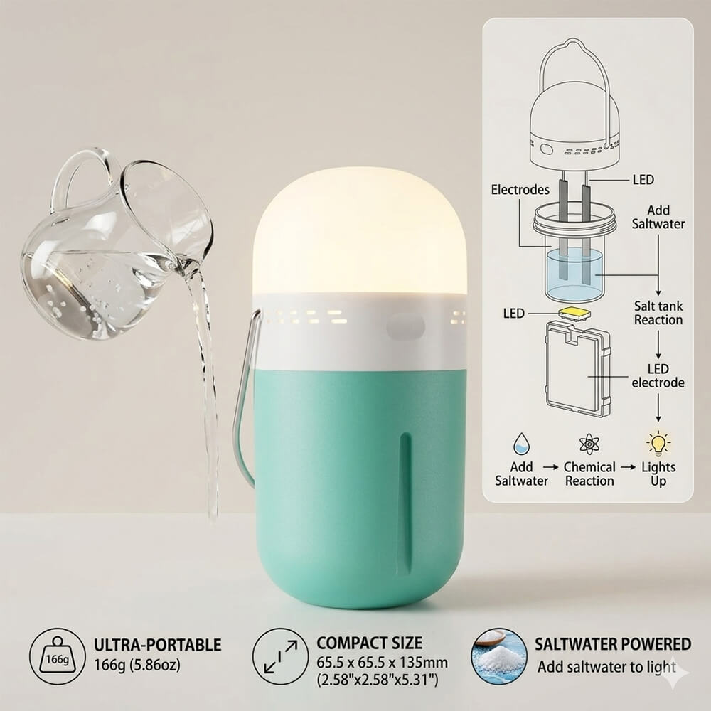Portable Saline Lamp Compact 6 - Power Outage Light 리뷰 및 가격